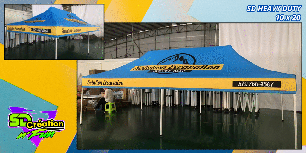 Tente promotionnelle avec structure solide aluminium