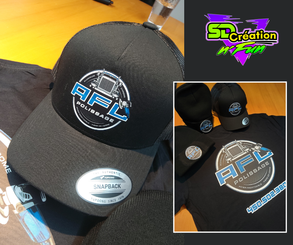 Impression et personnalisation de casquette, tuque et vêtement pour AFL polissage. T-Shirts 