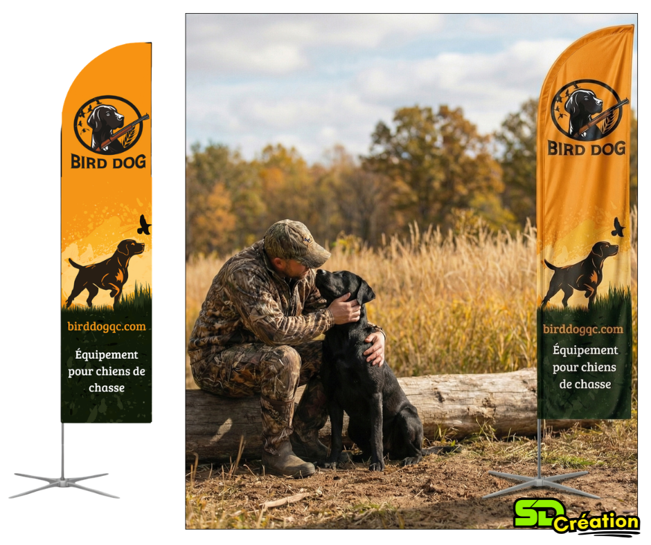 Beach Flag, drapeaux de plage personnalisé avec impression par sublimation. 