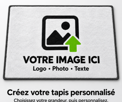 Tapis rectangulaire personnalisable avec votre logo, photo ou texte — SD‑Création.
